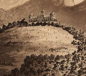 Palácio de Monserrate em 1793 - desenho de W. Baker